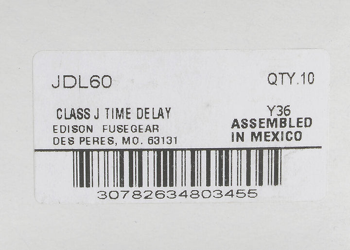 Edison Fuses JDL60 - Class J Time-Delay Fuse 60A@600V (300kA AIC)
