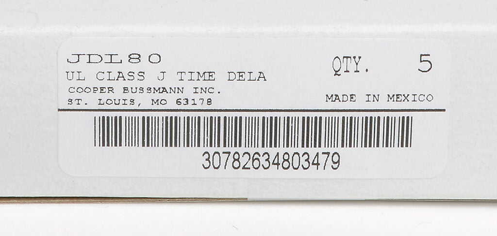 Edison Fuses JDL80 - JDL Class Fuse 80A 600V (300kA AIC)