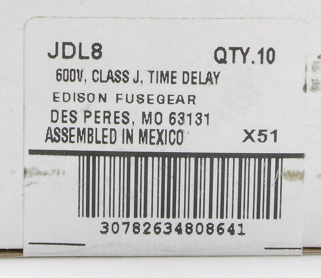 Edison Fuses JDL8 - JDL Class Fuse 8A 600V (300kA AIC)