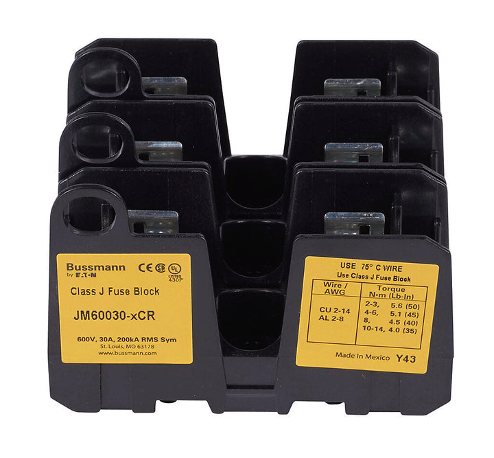 Bussmannn JM60030-3CR - Fuse Block 30A 600V (UL/CSA Certified)