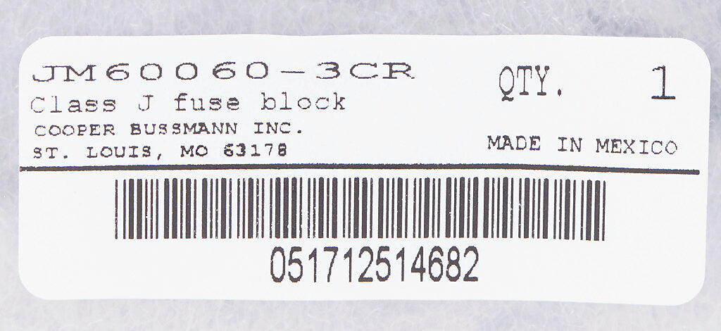 JM60060-3CR Bussmannn  Low Voltage Fuse
    Fuse - Essential Electric Supply