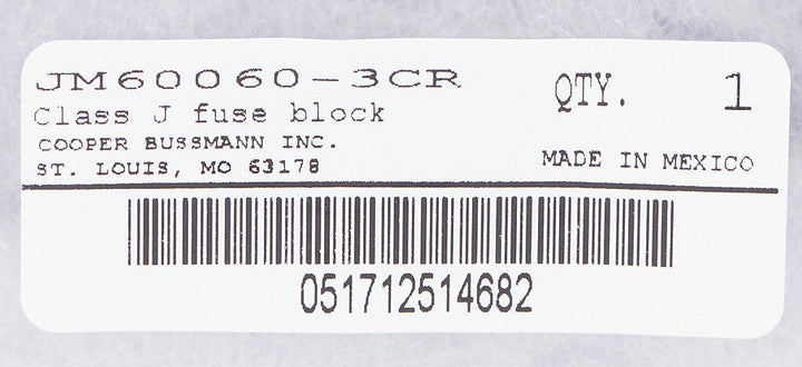 JM60060-3CR Bussmannn  Low Voltage Fuse
    Fuse - Essential Electric Supply