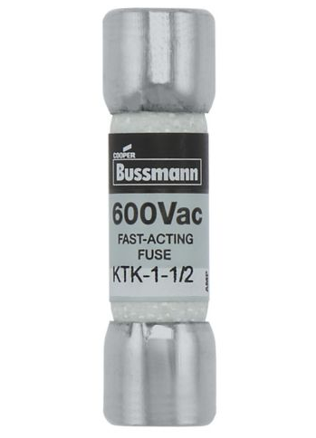 Bussmann KTK1-1/2 - KTK Fast-Acting Fuse 600V (1.5A Industrial Protection)