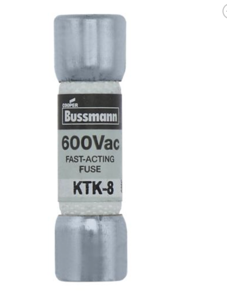 Bussmann KTK8 - Fast-Acting Fuse 8A 600V (Ferrule)