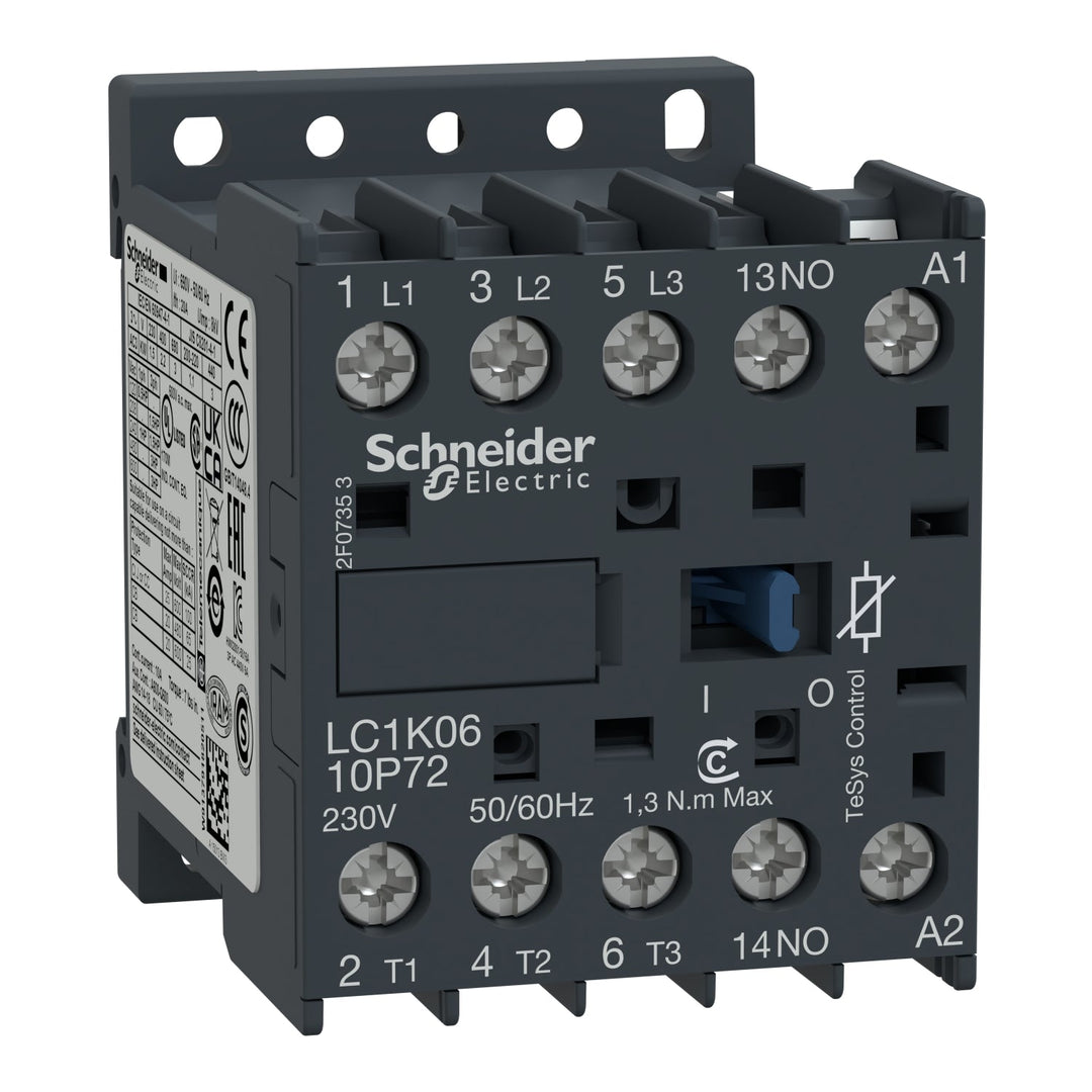 Schneider Electric LC1K0610B72 - Contactor 20A 600V (3-Pole 24V Coil)