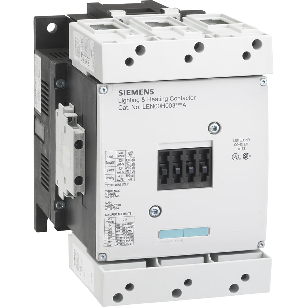 Siemens LEN00H003120A - Contactor 400A 600V 3-Phase