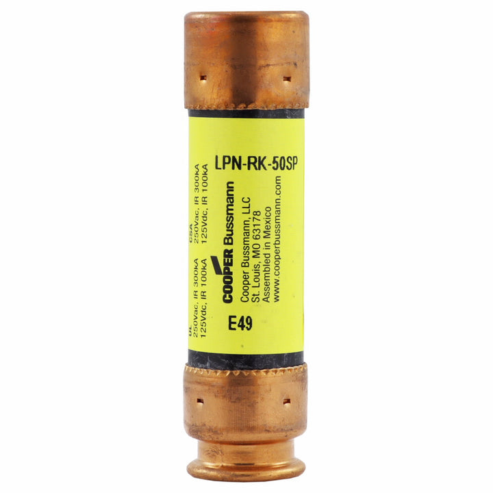 Bussmann LPN-RK-50SP - Low-Peak Time-Delay Fuse 50A@250V (300kA AIC Rating)