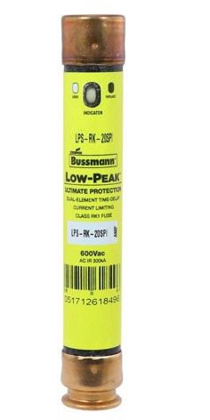 Bussmannn LPS-RK-20SPI - RK1 Time-Delay Fuse 20A 600V (300kA AIC)