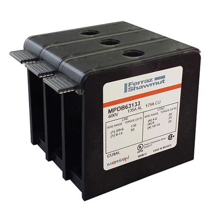 Mersen MPDB63133 - Power Distribution Block (CSA/UL Certified, 2.91" x 3.08")