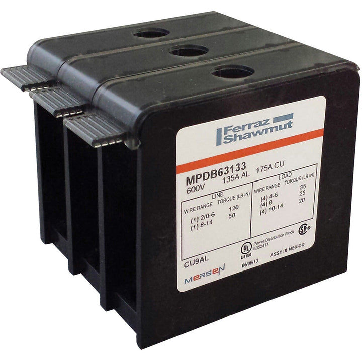 Mersen MPDB63133 - Power Distribution Block (CSA/UL Certified, 2.91" x 3.08")