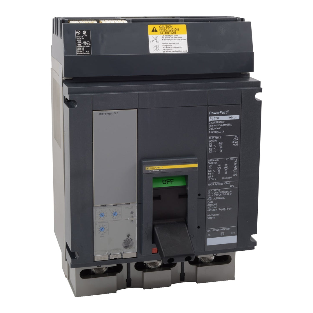 Square D PJA36060U43AE1 - Powerpact 600A 3-Pole Breaker