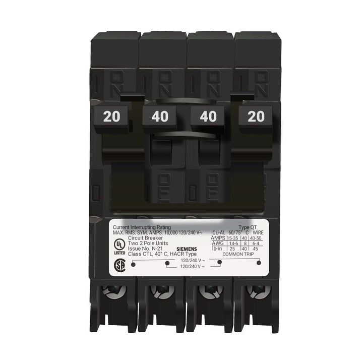 Murray MP220240CT2 - 40A 4-Pole Thermal Magnetic Circuit Breaker