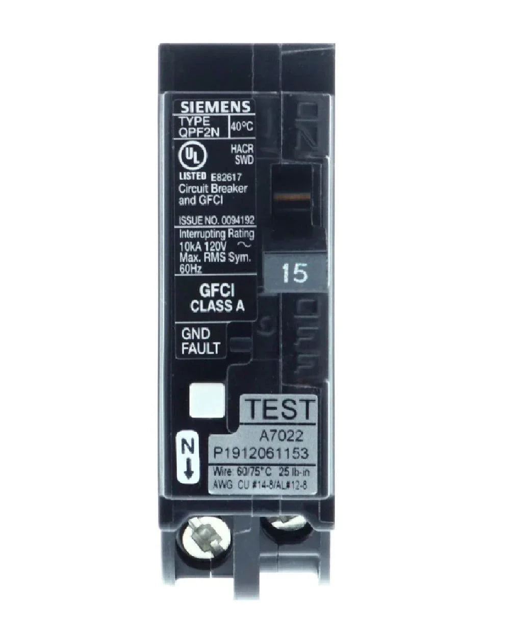 Siemens QF130AN - GFI Breaker 15A 120V 1-Pole
