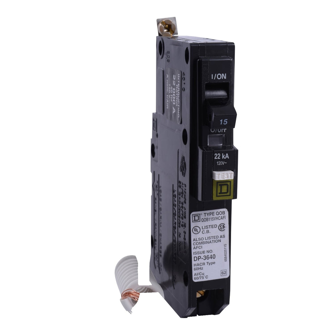 Square D QOB115VHAFI - Molded Case Breaker 15A 120/240VAC