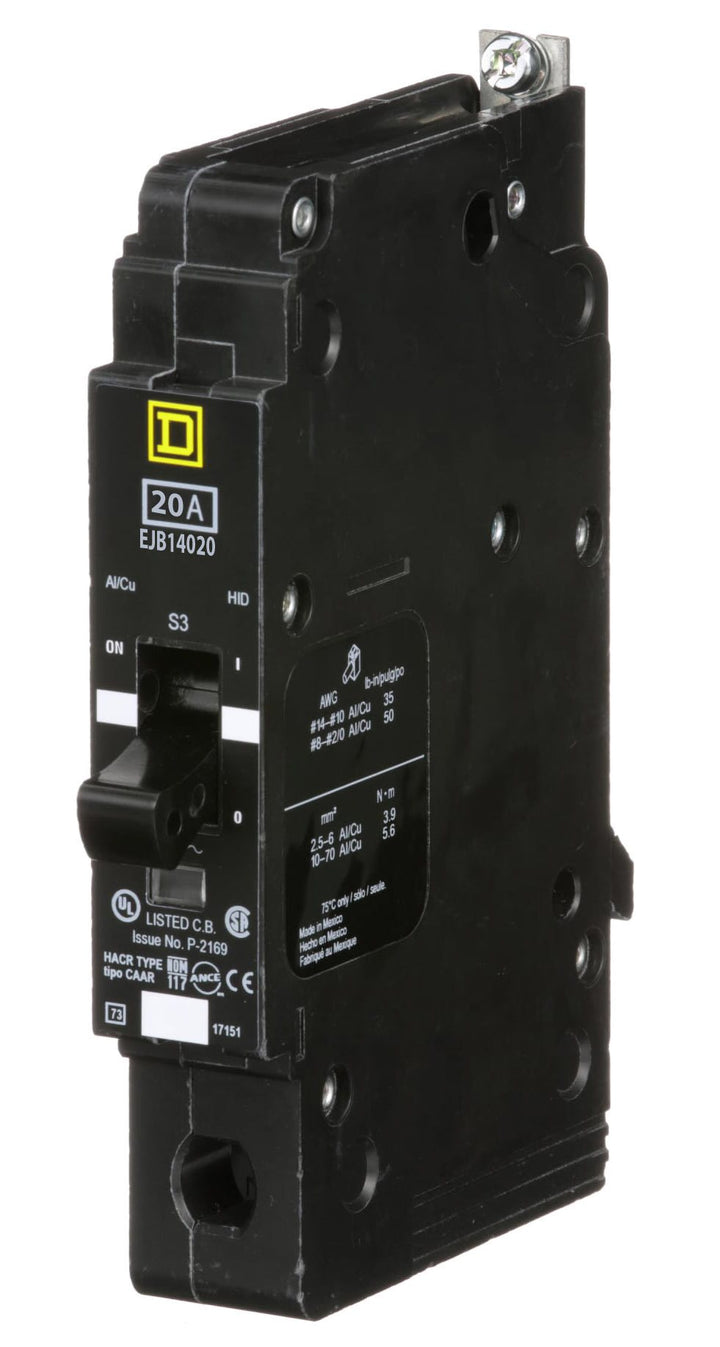 Square D EJB14020 - Molded Case Circuit Breaker 20A 1P (65kA AIC)
