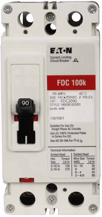 Cutler Hammer FDC2090 - Molded Case Circuit Breaker 90A 2-Pole