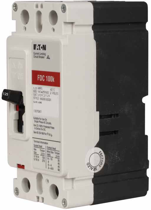 Cutler Hammer FDC2125 - Molded Case Circuit Breaker 125A 600V 2-Pole