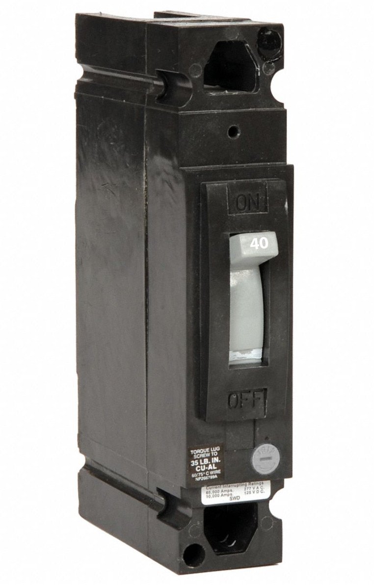 General Electric TED113040 - Molded Case Breaker 40A 277V 1-Pole