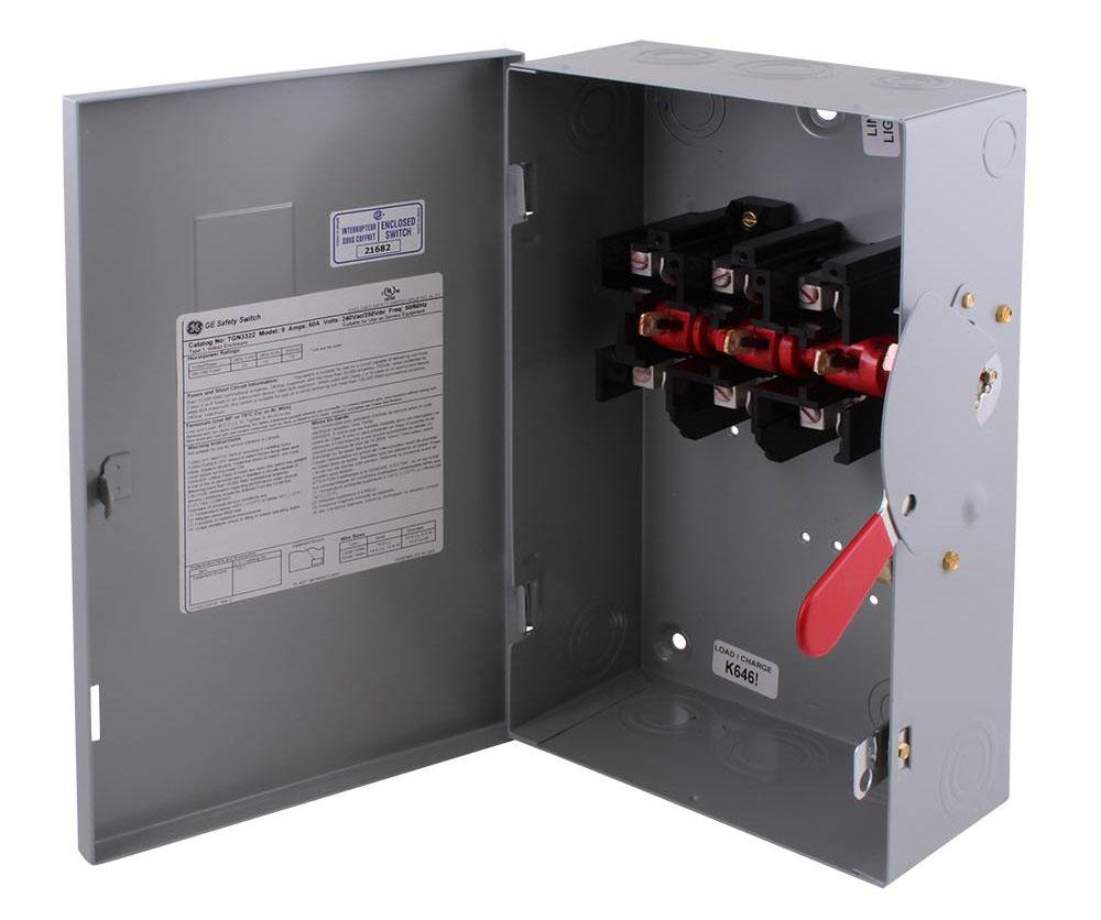 General Electric TGN3322 - Non-Fusible Disconnect Switch 60A 240V 3-Pole (100kA AIC)