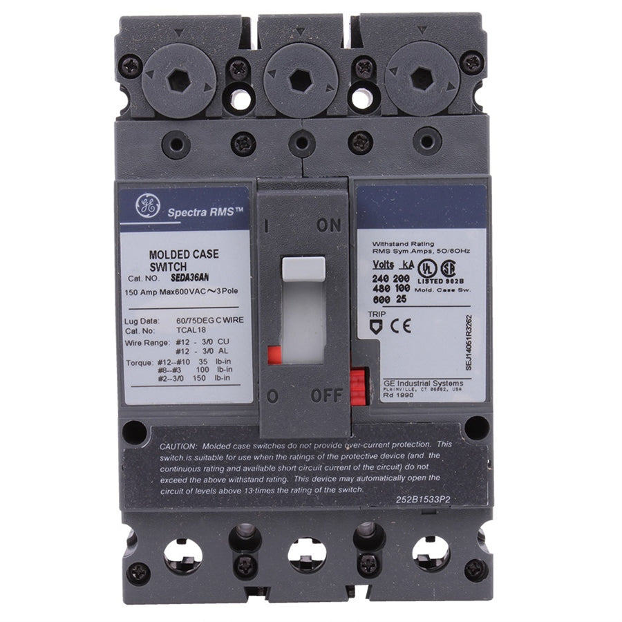 General Electric SEDA36AN0150 - Molded Case Circuit Breaker, 150A 600V 3P
