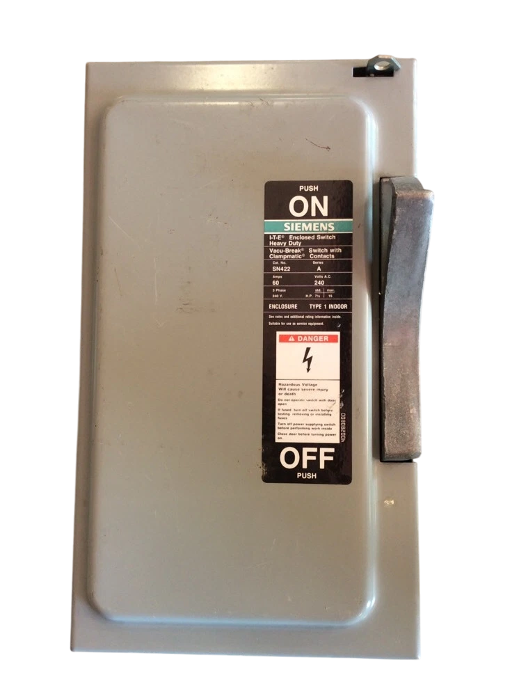 Siemens SN422 - Fusible Disconnect Switch 200kA@240V AIC (3-Pole 60A)