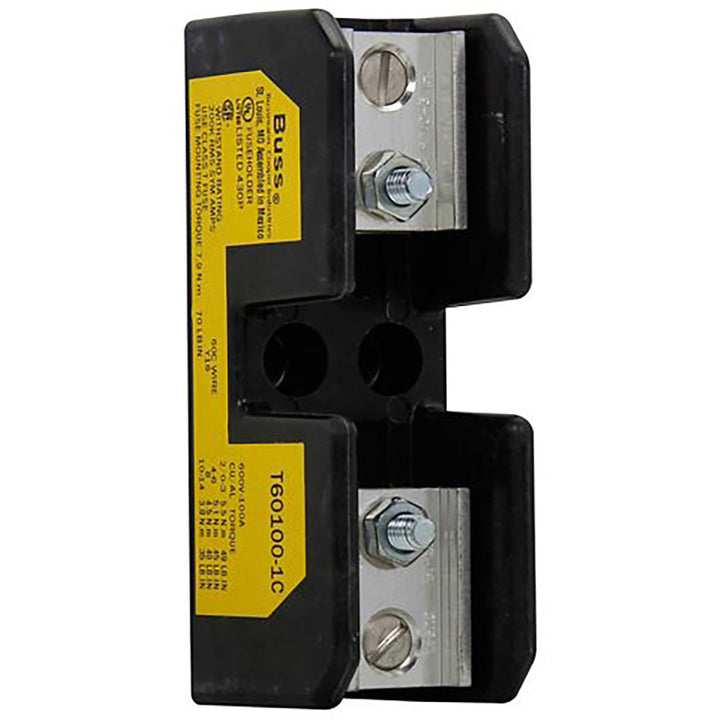 Bussmann T60100-1C - Class T Fuse Block 600VAC/DC 100A (UL 248-15 Compliant)