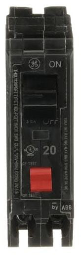 THQL1120PGFT GE 20 Amp GFCI Circuit Breaker, 1-Pole 120/240V Plug-On Neutral