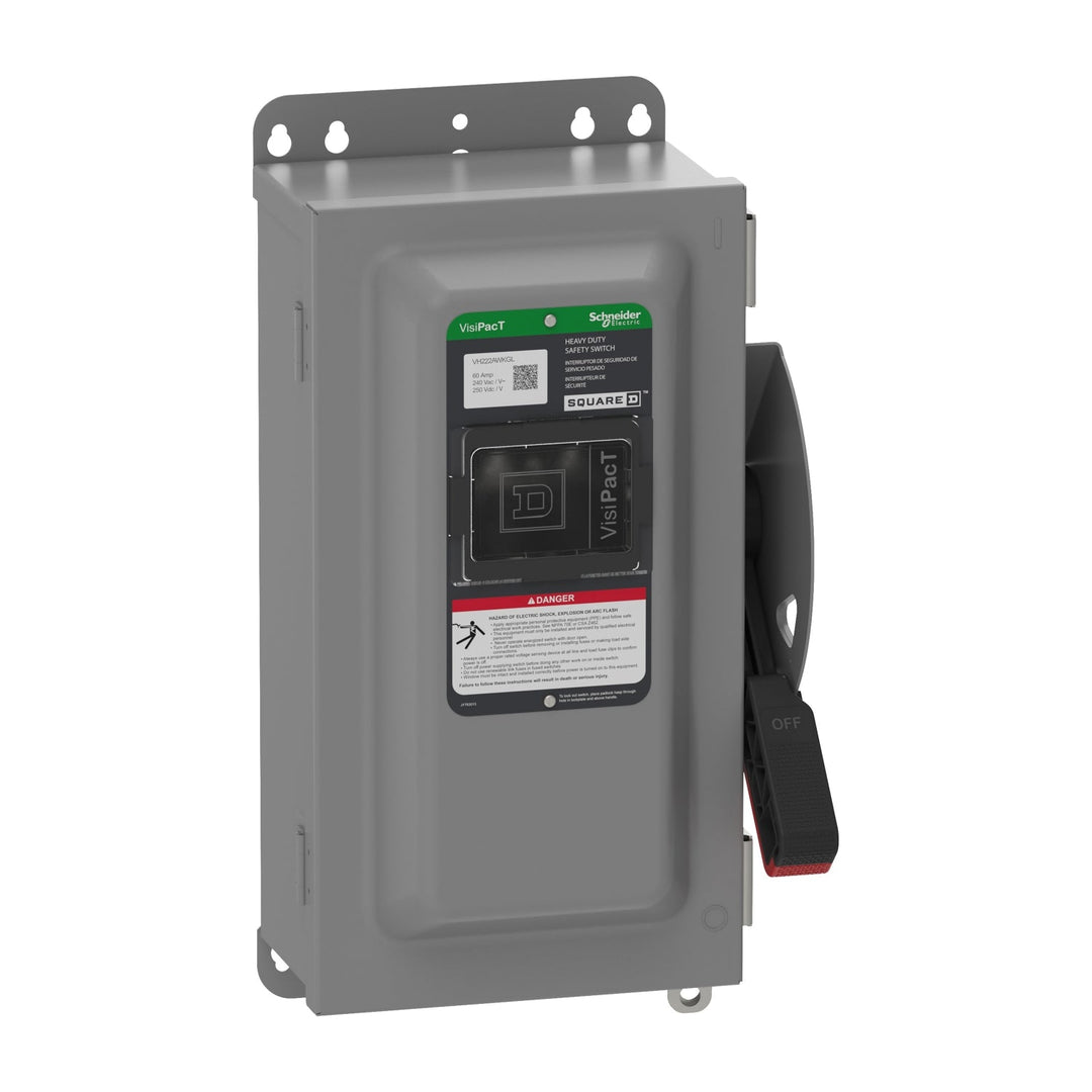 Square D VH222AWKGL - Fusible Disconnect Switch 240V AC 60A (NEMA 12 Enclosure)