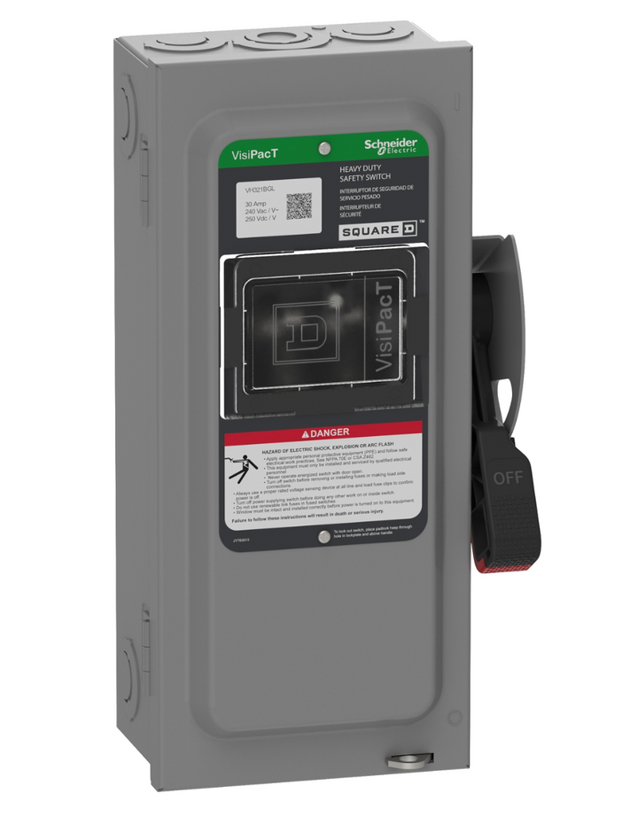 Square D VH321BGL - Fusible Disconnect Switch 240V AC 30A (3-Pole NEMA 1)