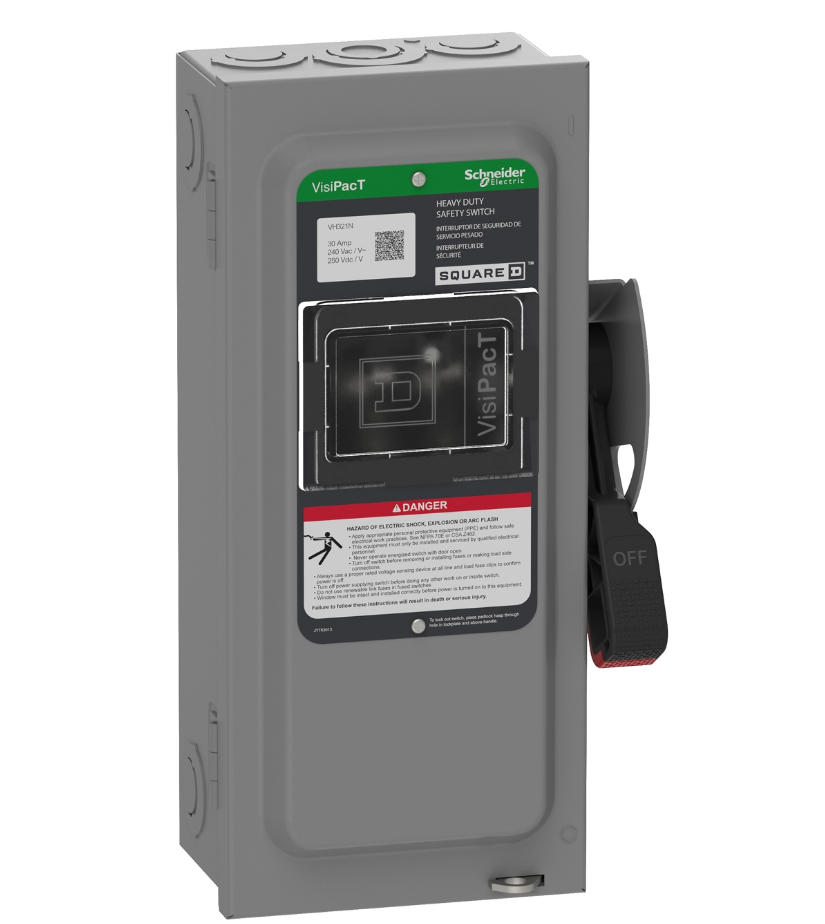 Square D VH321N - Fusible Disconnect Switch 240V AC 30A (3-Pole NEMA 1)