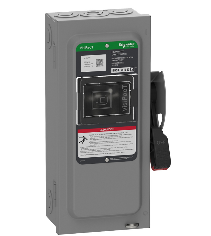 Square D VH321N - Fusible Disconnect Switch 240V AC 30A (3-Pole NEMA 1)