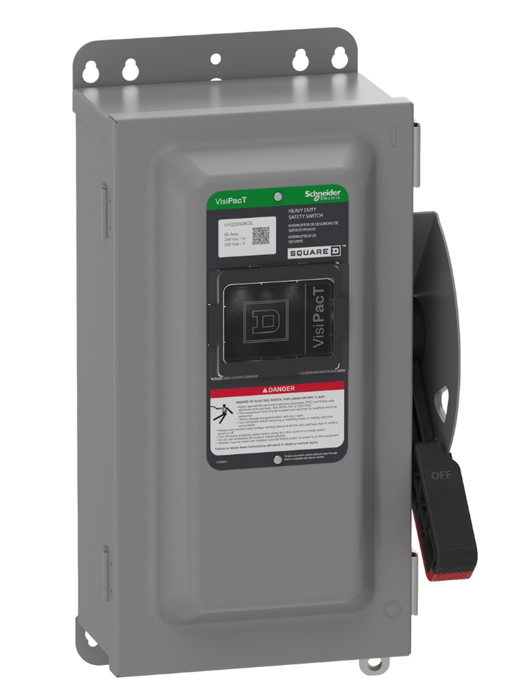 Square D VH322AWKGL - Fusible Disconnect Switch 240V 60A 3-Pole (NEMA 12)