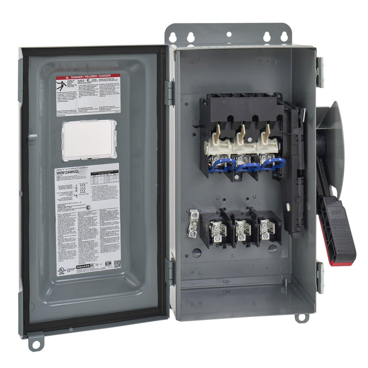 Square D VH3612AWKGL - Fusible Disconnect Switch 600V 30A (3-Pole NEMA 12)