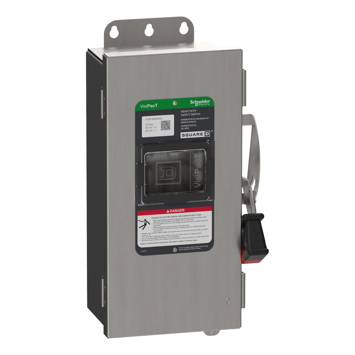 Square D VH361BAWKGL - Fusible Disconnect Switch 600V/30A (3-Pole NEMA 12)