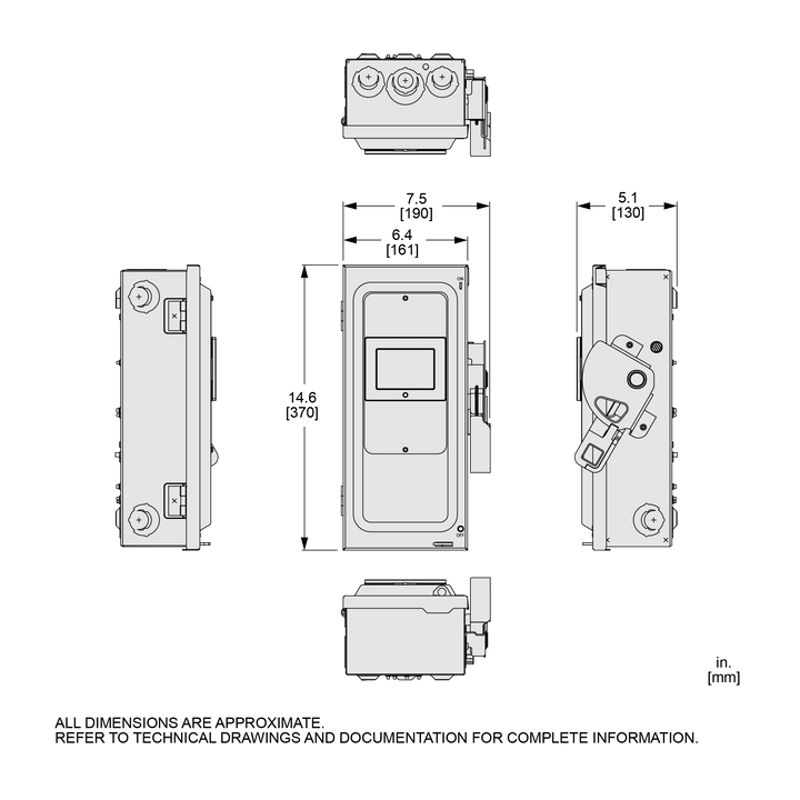 Square D VH361N - Fusible Disconnect Switch 600V AC/DC (30kA AIC, NEMA 1)