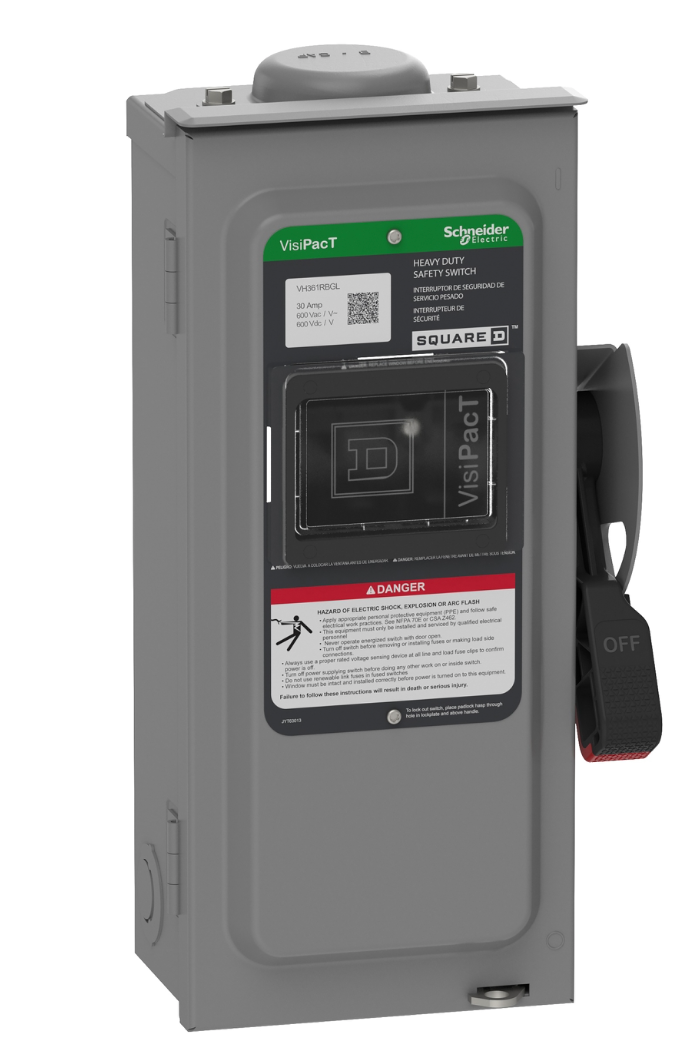 Square D VH361RBGL - Fusible Safety Switch 600V/30A (3-Pole NEMA 3R)