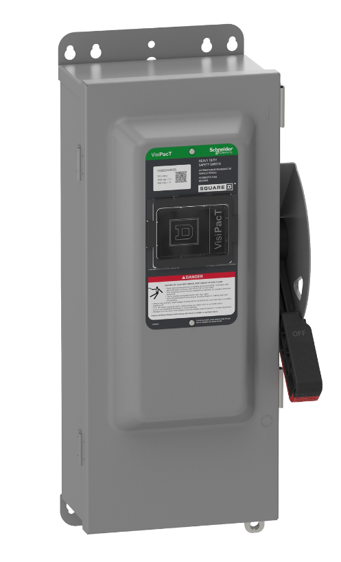 Square D VH363AWKGL - Fusible Disconnect Switch 600V AC/DC 100A (3-Pole NEMA 12)