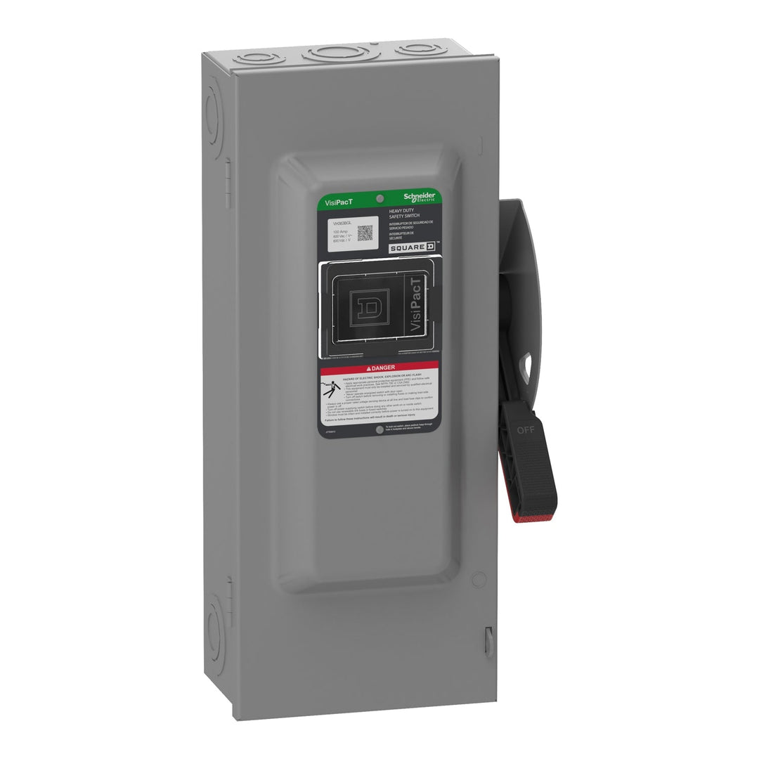 Square D VH363BGL - Fusible Disconnect Switch 600V/100A (3-Pole NEMA 1)