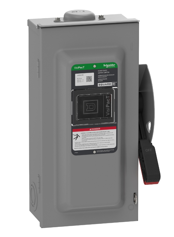 Square D VH363RB - Fusible Disconnect Switch 600V AC/DC 100A (NEMA 3R Enclosure)
