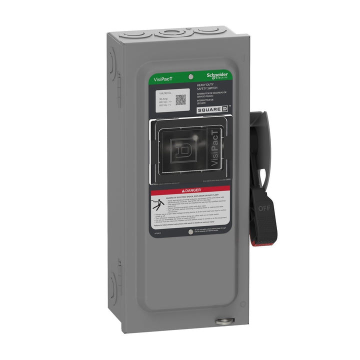 Square D VHU361GL - Non-Fusible Disconnect Switch 600V/30A (3-Pole NEMA 1)