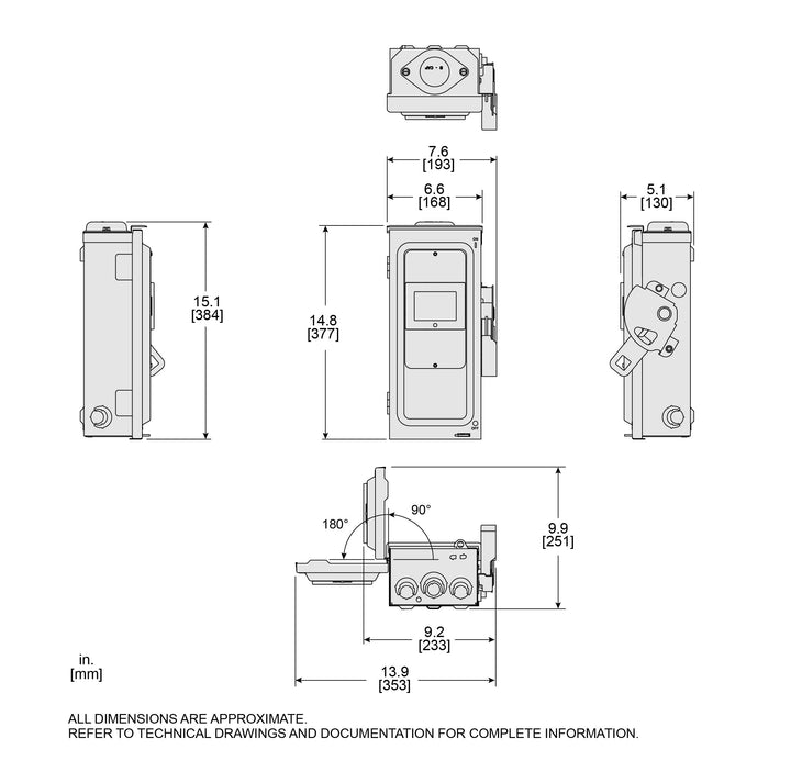 Square D VHU361RBGL - Non-Fusible Disconnect Switch 600V/30A (3-Pole NEMA 3R)