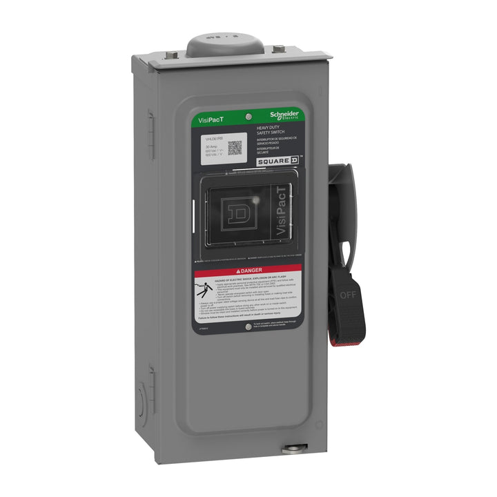 Square D VHU361RB - Non-Fusible Disconnect Switch 600V AC/DCV 30A (3-Pole NEMA 3R)