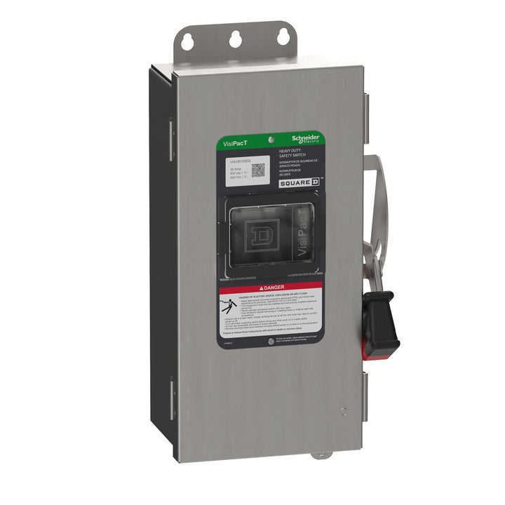 Square D VHU361SSGL - Non-Fusible Disconnect Switch 600V/30A (NEMA 4X Enclosure)