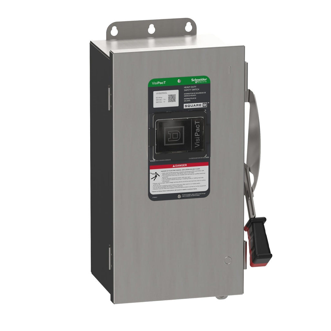 Square D VHU362SSGL - Non-Fusible Disconnect Switch 600V 60A (3-Pole NEMA 4X)