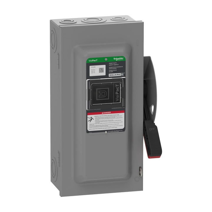 Square D VHU362 - Non-Fusible Disconnect Switch 600V AC/DC 60A (3-Pole NEMA 1)