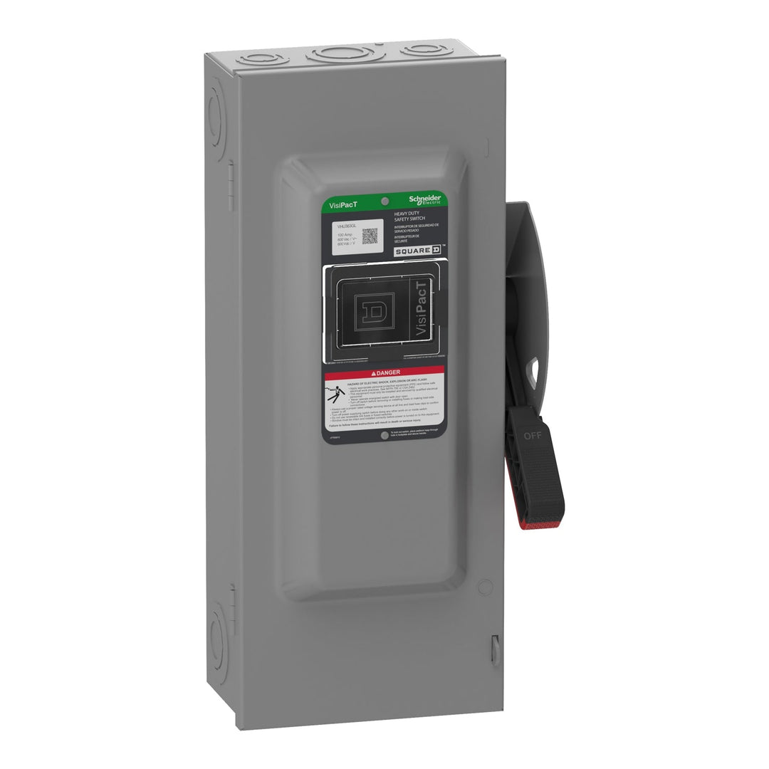 Square D VHU363GL - Non-Fusible Disconnect Switch 600V/100A (3-Pole NEMA 1)