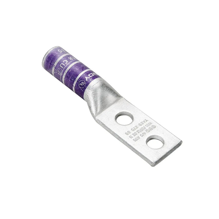 Burndy YA3C2N - Copper Compression Lug, 3 AWG, 1/2 in Stud
