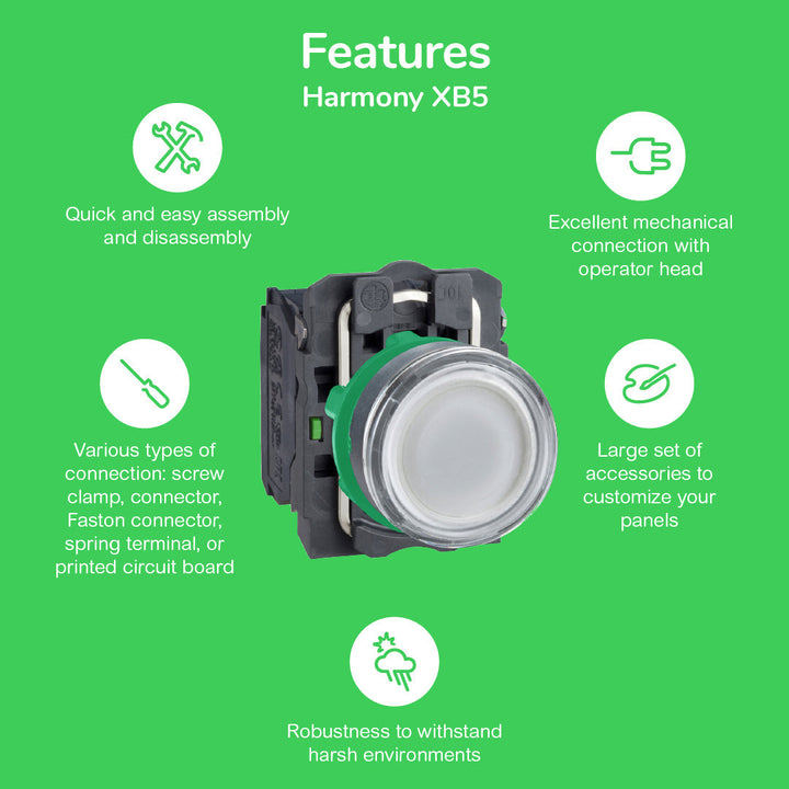 Schneider Electric ZB5AW313 - Pushbutton Switch Actuator (250V AC/DC Polycarbonate)