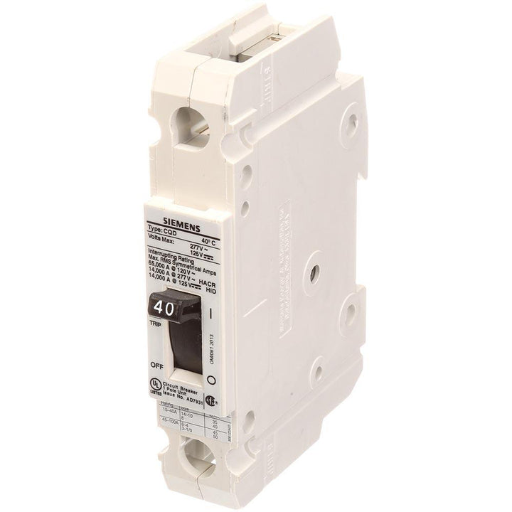 Siemens CQD140 - Molded Case Circuit Breaker 40A 277V 1P