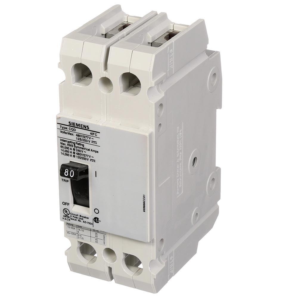 Siemens CQD280 - Molded Case Circuit Breaker 80A 2-Pole